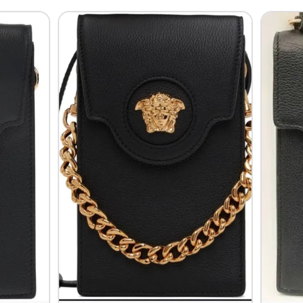 Versace Black Leather Crossbody Bag